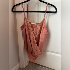 Abercrombie Small  Women's Lace Trim Satin Bodysuit